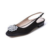 Women Pumps Satin Summer Buckle Sling back Shoes