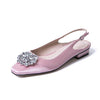Women Pumps Satin Summer Buckle Sling back Shoes