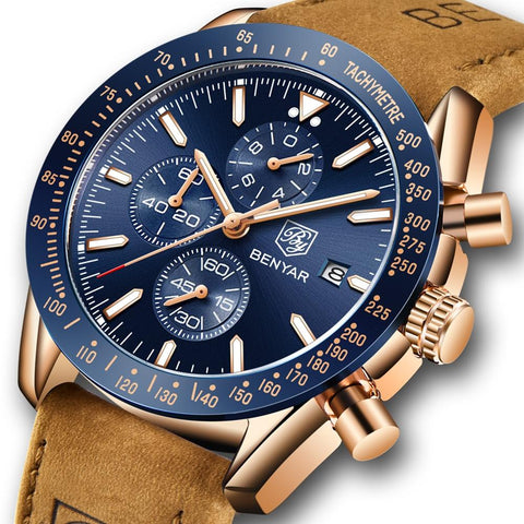 Silicone Strap Waterproof Sport Quartz Chronograph Military Watch