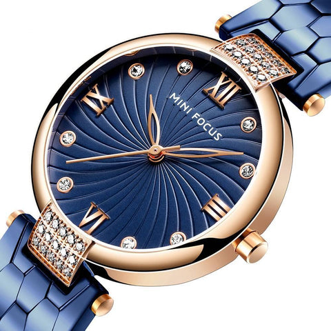 New Modern Fashion Blue Quartz Watch For Men & Women With Stainless Steel  High Quality Watchband