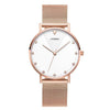 Simple Crystal Quartz For Women With Gold Watchband
