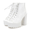 Woman Boots On Summer Mesh Rome Style With Lace Peep