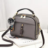 PU Leather Cross-body Shoulder Handbag With Fur Ball