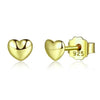 Plain Hearts Stud Earrings for Women With 100% 925 Sterling Silver