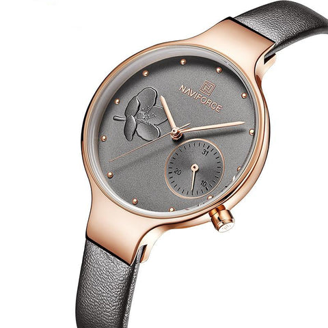 Top Brand Luxury Fashion For Women With Leather Waterproof Clock