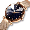 Latest Rose Gold Steel Mesh Watch For Women With Crystal Waterproof Watch