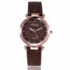 Starry Sky Wrist Watch Women Romantic Leather Rhinestone Designer Ladies Clock