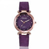 Starry Sky Wrist Watch Women Romantic Leather Rhinestone Designer Ladies Clock