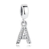 Original Crystal Alphabet A-Z Letter Pendant With 925 Sterling Silver For Women