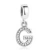 Original Crystal Alphabet A-Z Letter Pendant With 925 Sterling Silver For Women