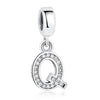 Original Crystal Alphabet A-Z Letter Pendant With 925 Sterling Silver For Women