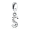 Original Crystal Alphabet A-Z Letter Pendant With 925 Sterling Silver For Women