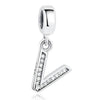 Original Crystal Alphabet A-Z Letter Pendant With 925 Sterling Silver For Women