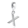Original Crystal Alphabet A-Z Letter Pendant With 925 Sterling Silver For Women
