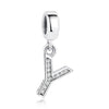 Original Crystal Alphabet A-Z Letter Pendant With 925 Sterling Silver For Women