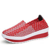 Summer Casual Woven Platform Sneakers Shoes For Women With Slip on Wedge Sneakers