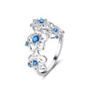 100% Real Sterling Silver Women Flower Rings