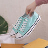 Students Comfortable Round Toe Lace up Low Top Flats Spring Canvas Shoes