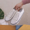 Students Comfortable Round Toe Lace up Low Top Flats Spring Canvas Shoes