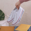 Students Comfortable Round Toe Lace up Low Top Flats Spring Canvas Shoes