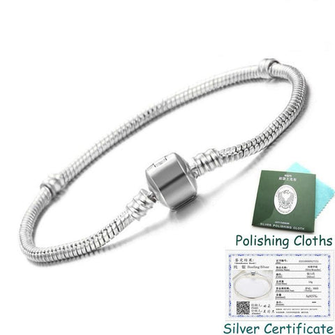 Snake Bone Design Original 925 Solid Silver Charm Bracelets for Women