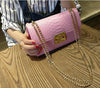 PU Leather Crocodile Pattern Designer Flap Clutch Bag for Women