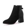Thick High Heels Ankle Zip Footwear For Women Women With Round Toe Boots