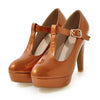 New Arrived High Heel & Round Toe T Strap Platform Sexy Pumps Women Shoes