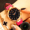 Star Sky Dial  Wrist Watch With Rose Gold Color For Women
