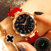 Star Sky Dial  Wrist Watch With Rose Gold Color For Women