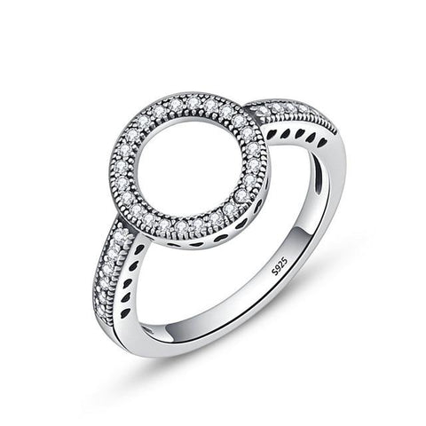Lucky Circle 925 Sterling Silver Party Wear Ring
