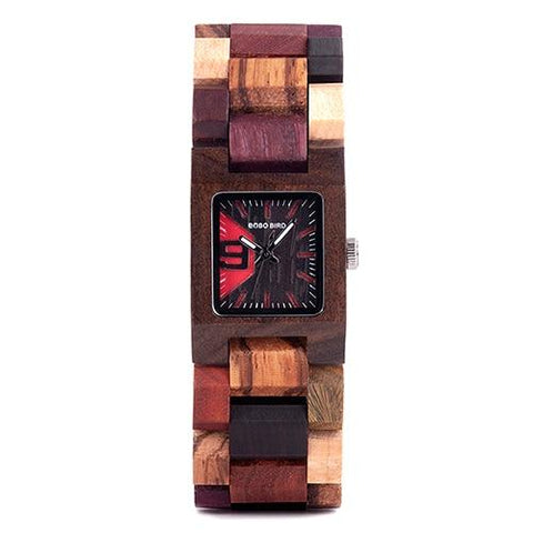 Small Wooden Design Wrist Watch For Women
