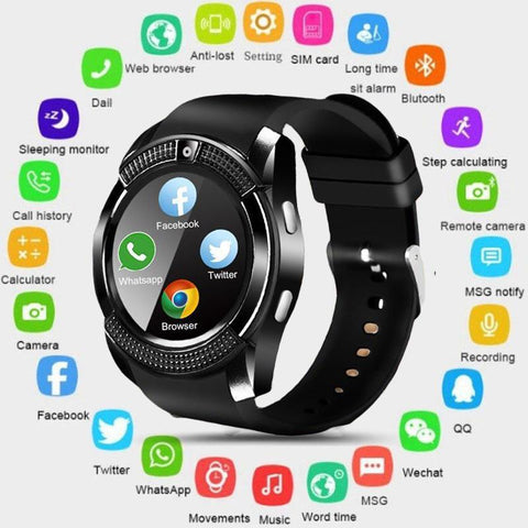 Bluetooth Sport Smart watch with Camera Sim Card Slot Android Phone