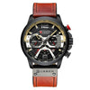 Men’s Watches Top Brand Leather Strap Waterproof