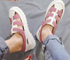 Women Casual Summer Leather Flip Flops Platform Gladiator Princess Sandals