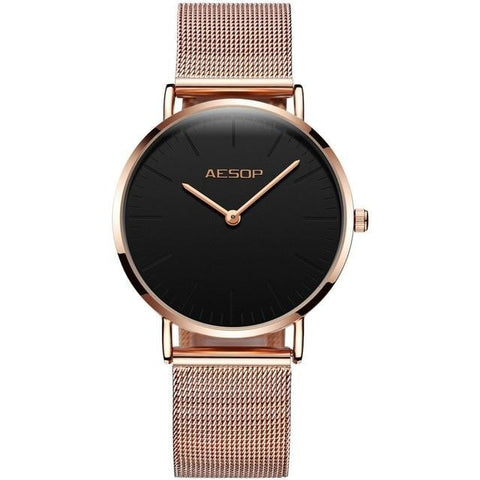 New Ultra thin Wrist Watch For Women With Rose Gold Color Band