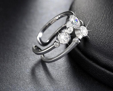 925 Sterling Silver Re sizable Classic Fashion Band Propose Rings
