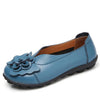 Loafers Flower Moccasins Leisure Split Leather Shoes For Women