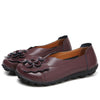 Loafers Flower Moccasins Leisure Split Leather Shoes For Women