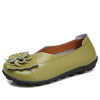 Loafers Flower Moccasins Leisure Split Leather Shoes For Women
