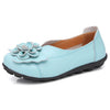 Loafers Flower Moccasins Leisure Split Leather Shoes For Women