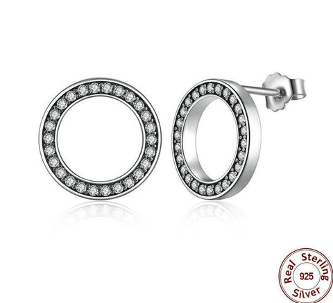 Circular Authentic Original Jewelry With 925 Sterling Silver Earrings For Women