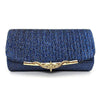 Luxury Party Glitter Clutch Bag With Hanging Metallic Chain For Women