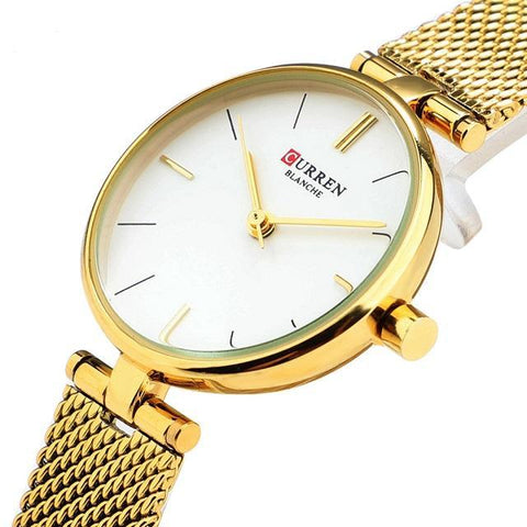 Mesh Stainless Steel Band Wrist Watch For Women