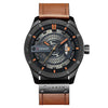 Men Military Sports Casual Leather Wrist Watch