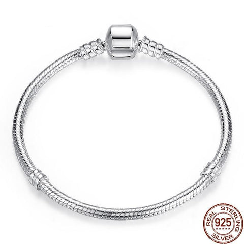 Authentic 925 Sterling Silver Snake Chain Bangle & Bracelet For Women