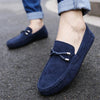 Men's Casual Loafers Comfortable Flat Breathable Slip-On Soft Leather Driving Shoes