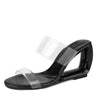 Genuine Leather High Heels New Summer Fashion Women Mules Wedge Shoes