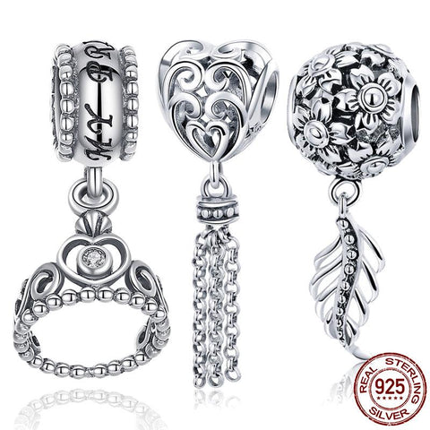 Princess Crown Love Lock CZ Pendant With 925 Sterling Silver Jewelry For Women