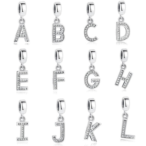 Original Crystal Alphabet A-Z Letter Pendant With 925 Sterling Silver For Women